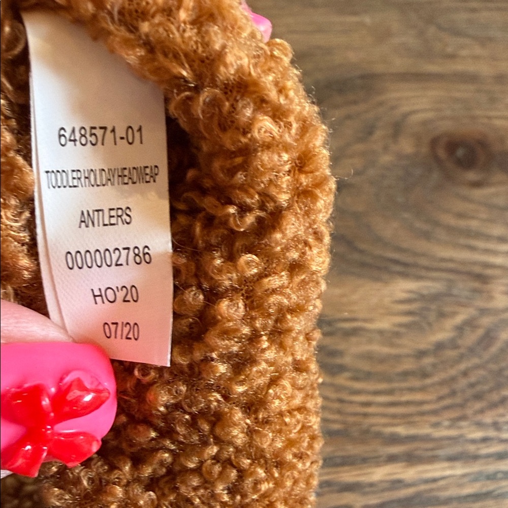 Brown Fuzzy Kids Headband with Antler Design - Picture 6 of 16